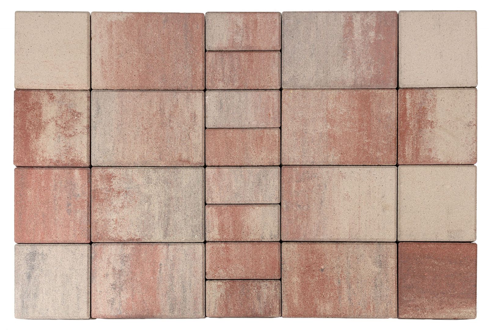 Тротуарная плитка BRAER II «Мозаика» Color Mix «ФЛАМИНГО»